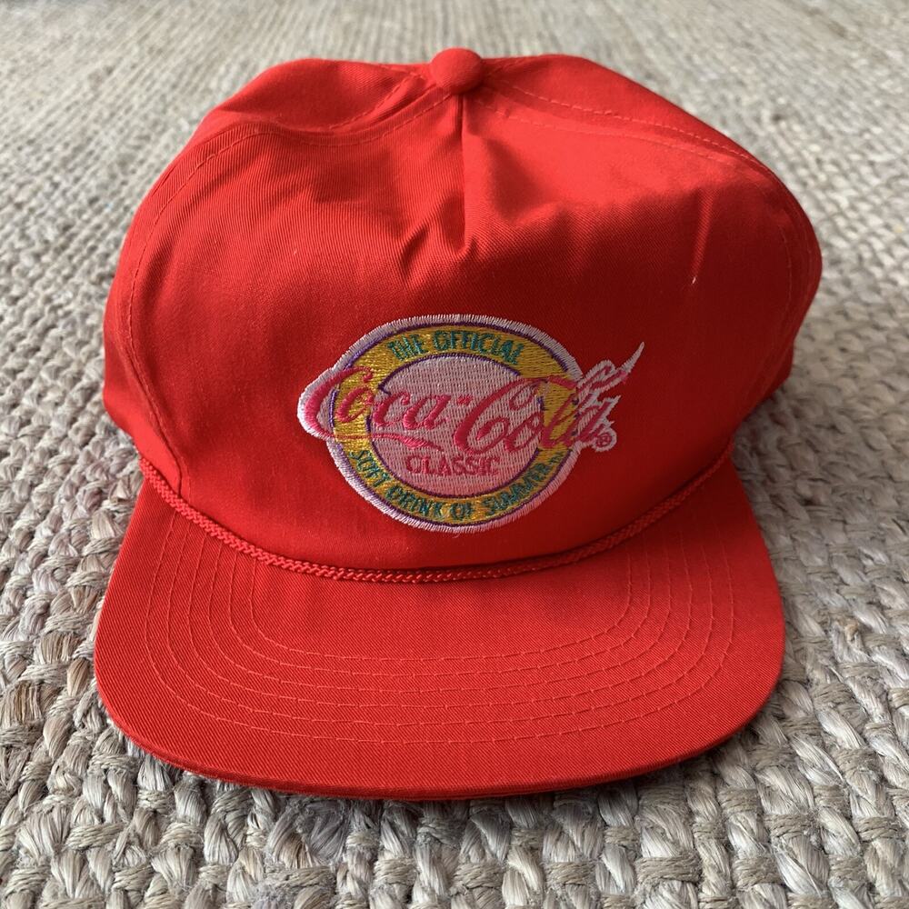 RARE VTG Coca Cola Classic Soft Drink Of Summer Snapback Hat Communicorp Atlanta